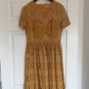 Gorgeous mustard lace maxi dress by pepaloves XS